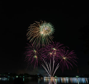 Firework display at night