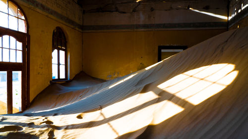 Sunlight streaming through window in building