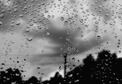 Close-up of water drops on glass