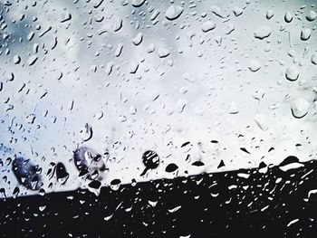 Close-up of water drops on glass