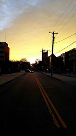 View of road at sunset