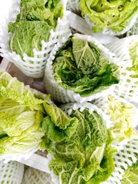 High angle view of chopped vegetables in plate