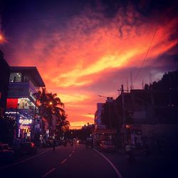 City street at sunset