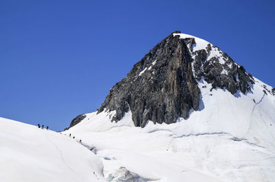 View of snow covered mountain against blue sky