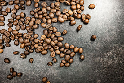 High angle view of coffee beans