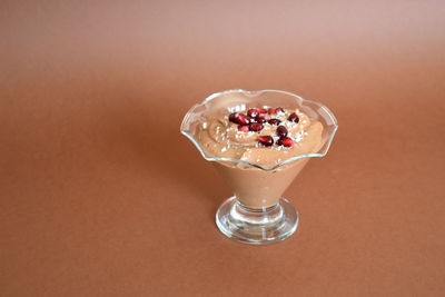 Close-up of ice cream on table