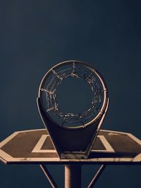 Low angle view of basketball hoop against sky