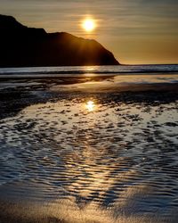 Scenic view of sea during sunset