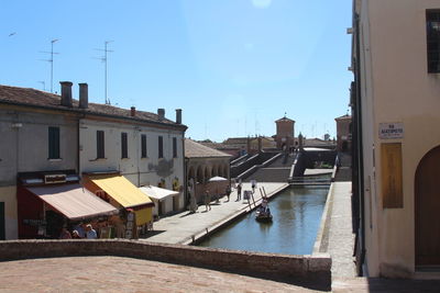 Panoramic view of city against clear sky