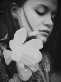 Close-up portrait of a beautiful young woman