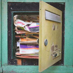 Paper and magazines in locker