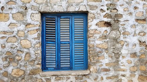 Close-up of window on wall