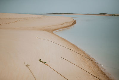 High angle view of beach against sky