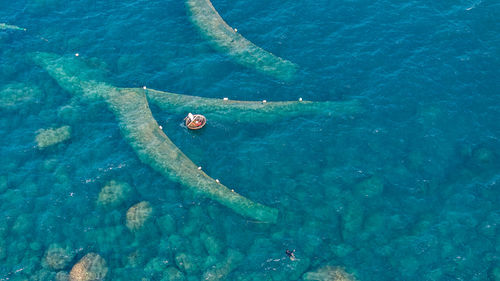 High angle view of sea