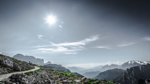 Scenic view of mountains against sky