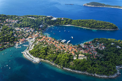 Aerial view of cavtat town in dubrovnik region, croatia