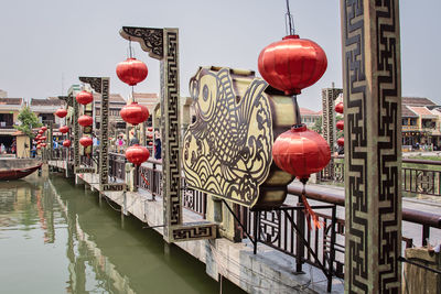 Red lanterns in row