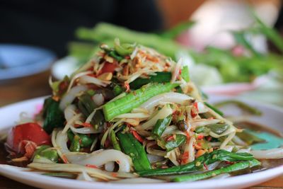 Close-up of meal served in plate