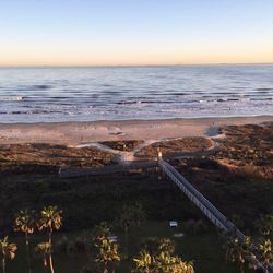 Scenic view of sea at sunset