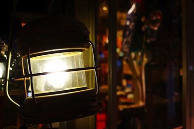 Close-up of illuminated lamp