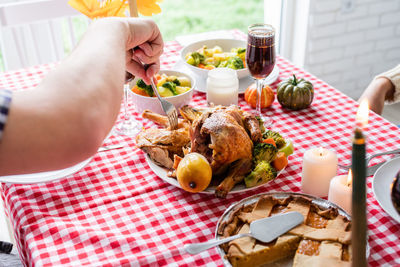 Midsection of woman having food