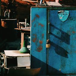 Close-up of rusty metal door