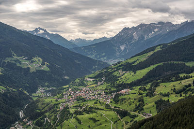 Aerial view of landscape against sky