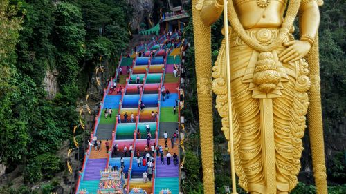 Group of people in temple