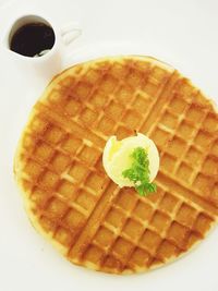 High angle view of bread in plate