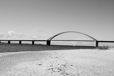 Scenic view of beach against clear sky