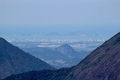 Scenic view of mountains against clear sky