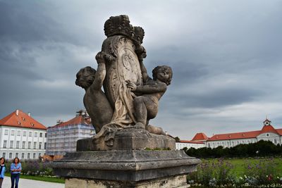 Dramatic statue and ambience at nymphenberg castle, munich