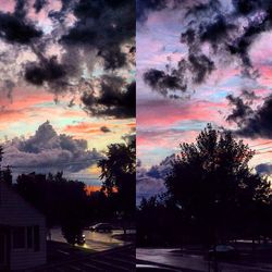 Scenic view of cloudy sky at sunset