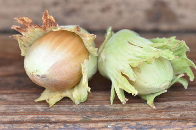 Close-up of bananas on table