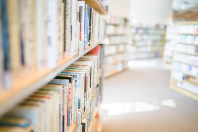 Close-up of books in library