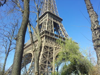 Low angle view of eiffel tower