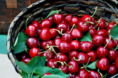 Close-up of tomatoes in basket