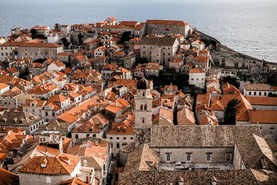 High angle shot of townscape