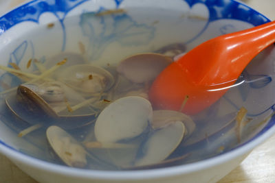 Close-up of noodles in bowl