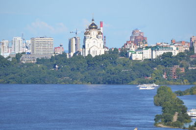 View of buildings in city at waterfront