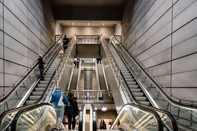 People on escalator