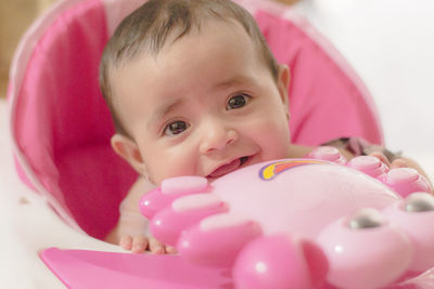 Close-up portrait of cute baby