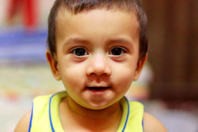 Close-up portrait of cute boy