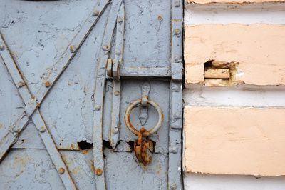 Full frame shot of rusty metal door