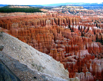 Aerial view of rock formations