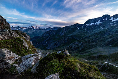 Scenic view of mountains against sky