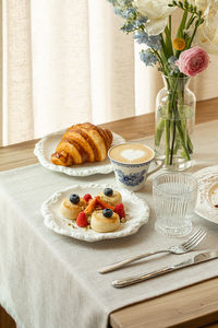 Close-up of food on table