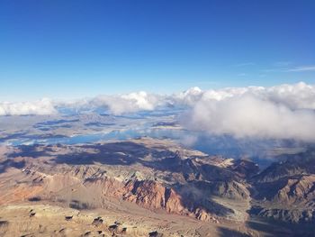 Scenic view of dramatic landscape against sky