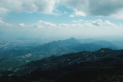 Scenic view of mountains against sky