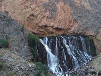 Scenic view of waterfall